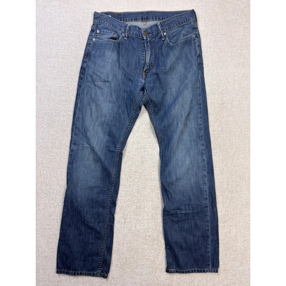 Levis 514 Straight Fit Mens Jeans Blue Medium Wash Denim 34x34